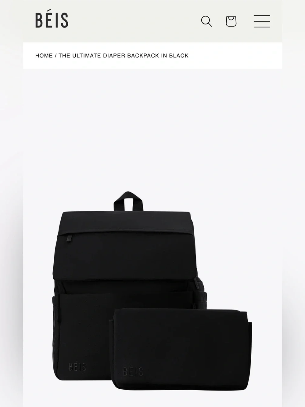 BEIS Black Ultimate Diaper Backpack - BNWT